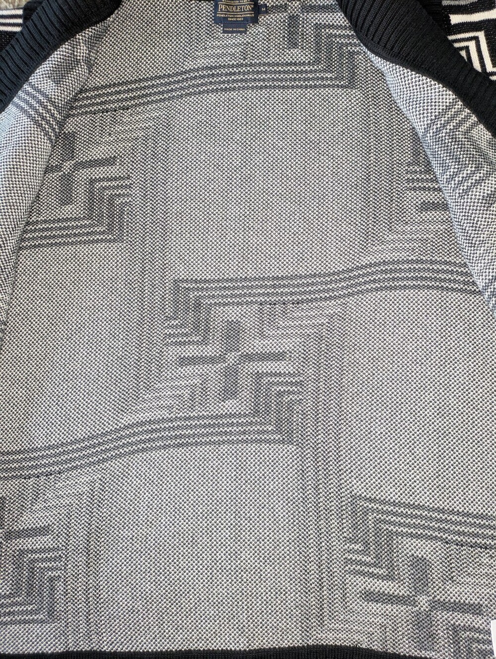 Pendleton Western Aztec Kimono Cardigan Medium Cotton Cozy Longline Oversized - Picture 7 of 7